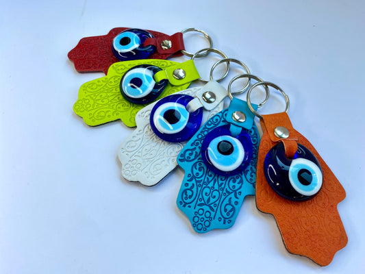 Hamsa Hand Evil Eye Keychain, Home, Car