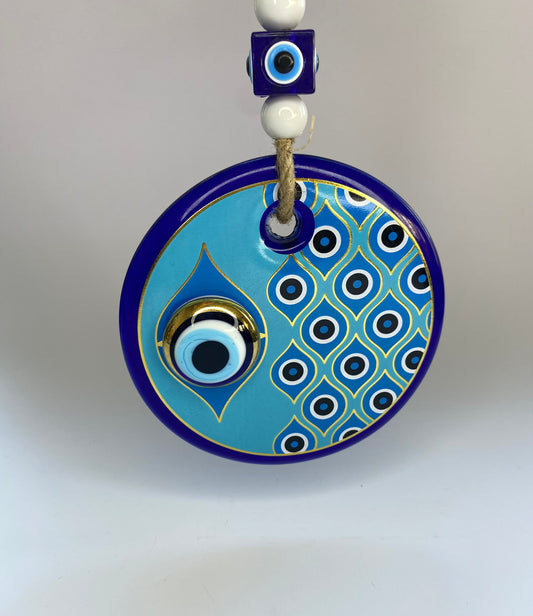 Evil Eye Wall Decor Bead, Glass Beads, 4,3 inch, Home Decore